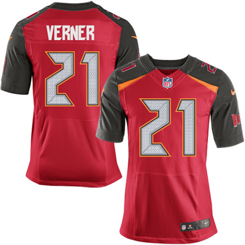 Men's Elite Alterraun Verner Nike Jersey Red Home - #21 NFL Tampa Bay Buccaneers
